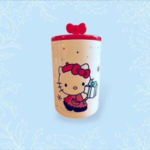 Hello Kitty Christmas Ceramic Cookie Jar New